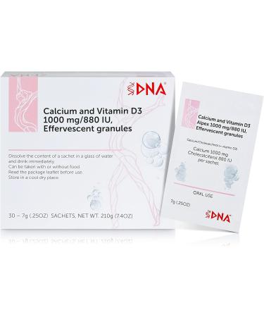 DNA Calcium 1000mg & Vitamin D3 880 IU Effervescent Granules - 30 Sachets - Buy Online on GoSupps.com