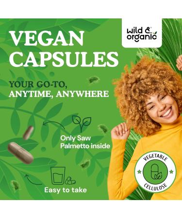 Wild & Organic Saw Palmetto Capsules 500 mg - Urinary Tract Support for Men & Women - Pure Saw Palmetto Powder Supplement - Serenoa Repens Berries - 60 Days of Supply - Vegan Non-GMO - 60 Count 60 Count (Pack of 1) - Buy Online on GoSupps.com