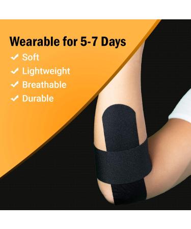 XFlex K Tape Waterproof Elastic Uncut Roll - 2" x 16 ft 4-Way Stretch Physio Tape for Sports Training & Physical Therapy - Pro Kinesiology Tape (Black) - International Shipping Available - Buy Online on GoSupps.com