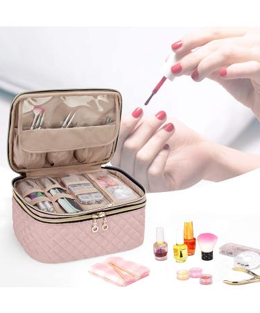 YARWO Double Layer Nail Polish Organizer Bag for 24 Bottles - Dusty Rose (BAG ONLY) - Buy Online on GoSupps.com