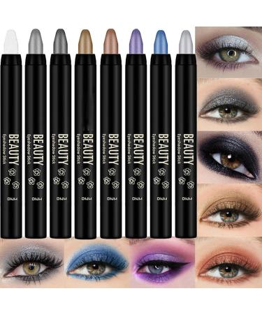 Eyeshadow Pen Cream Eyeshadow Stick | 8 Pieces Eye Highlighter Stick Waterproof Eyeshadow Stick Blendable Cream Long Lasting Eyeshadow Stick in
