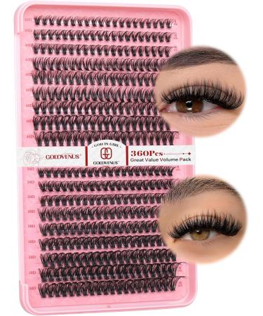 Goddvenus 360pcs Individual Eyelashes Cluster Lashes Wispy Lashes Individual Cluster 40D+50D Lash Clusters 8-16mm Eyelash Clusters Natural Eyelashes Individual Russian D Curl Lash Extensions C-40D+50D - Buy Online on GoSupps.com