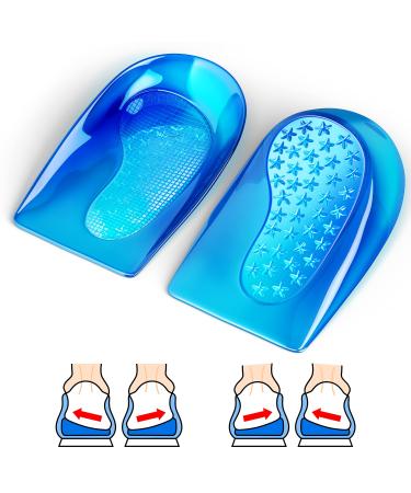 Medipaq Posture Correcting Gel Heel Pads - 1 Pair (M/L: UK Size 8-12) Silicone Gel Heel Cups Inserts - Gel Heel Pads for Plantar Fasciitis - Angled Design Corrects Pronation or Supination 1x Pair - M/L (Size 8 - 12)