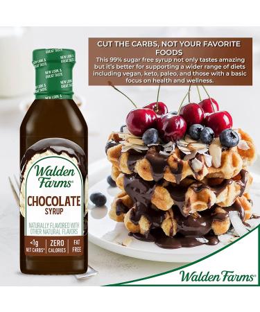 Walden Farms Chocolate Syrup 12 oz - 0g Net Carbs, Keto Friendly, Non-Dairy, Gluten and Sugar Free - Sweet & Delicious for Pancakes, Waffles, French Toast - 6 Pack - Buy Online on GoSupps.com