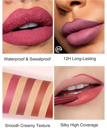  Erinde Erinde matte waterproof rotating lip liner lip liner liner permanent lip liner liner lip liner liner lip liner long lasting smooth lipstick pink lipstick - Buy Online on GoSupps.com