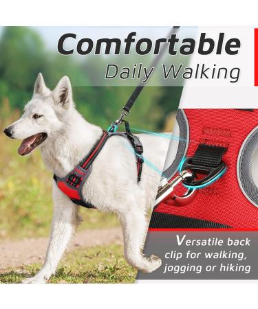Eagloo Dog Harness for Small Dogs | Adjustable Anti-Train Dog Harness with Reflective Strips | Durable & Comfortable for Walking/Jogging | 1 Pack Red - Buy Online on GoSupps.com