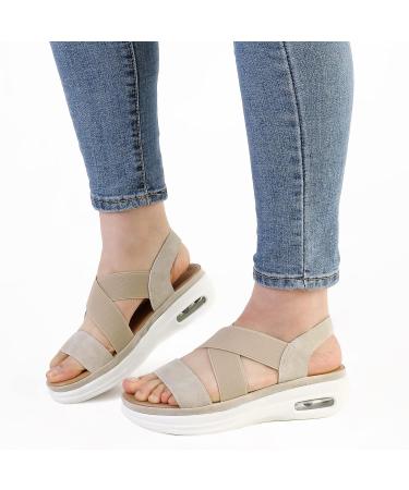 mysoft Women's Comfortable Walking Sandals - Air Cushion Slingback Platform Shoes - Buy Online on GoSupps.com