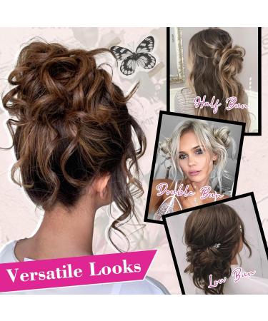 REECHO Messy Bun Hair Piece Updo Elastic Synthetic Hair Donut Scrunchies - Grey/Brown/Silver/White - Buy Online on GoSupps.com