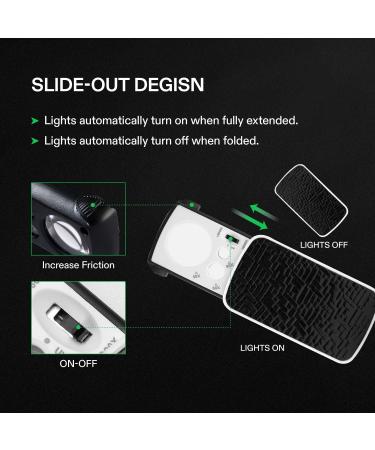 VIVOSUN Slide-Out Jewelry Loupe Magnifier 30X 60X 90X LED Lighted Eye Loupe with UV Light - for Jewelry, Diamonds, Gems, Coins, Stamps, Rocks - Black - Buy Online on GoSupps.com