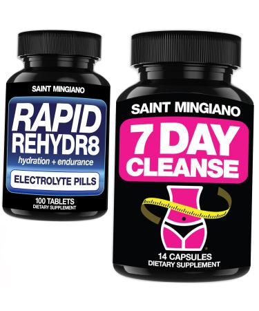 Saint Mingiano 7 Day Cleanse Program - with - Rapid Rehydr8 Electrolyte Tablets 100
