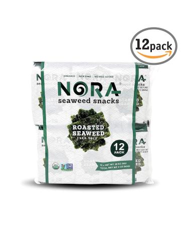 Organic Roasted Seaweed Snacks - Vegan Dairy Free Nori Sheets - 12 Pack - Buy Online on GoSupps.com
