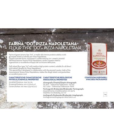 Le 5 Stagioni Pizza Neapolitan Italian 00 Flour 1kg - Authentic Napoletana Pizza Preparation - Buy Online on GoSupps.com