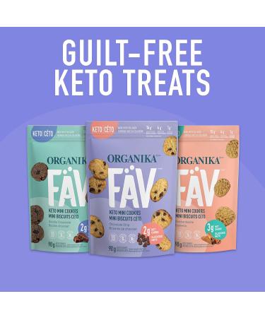 Organika Fav Keto Mini Cookies-Snickerdoodle- Low Carb Collagen Protein Gluten-Free Healthy Snack- 90g pouch Snickerdoodle 90 g (Pack of 1) - Buy Online on GoSupps.com