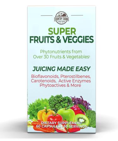 Country Farms Super Fruit & Veggies Natural Fruit & Vegetable Formula 60 Capsules