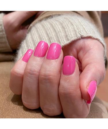 Novo Ovo Neon Pink Press-On Nails | Short Corner Oval Fake Nails | Artificial Fingernails with Glue - Super Freaky Style - Buy Online on GoSupps.com
