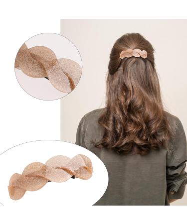 Buy 3-Piece Big Hair Clips for Women & Girls | Retro Classic Glittering Hair Accessories (Pink Khaki Black) - International Shipping Available - Buy Online on GoSupps.com