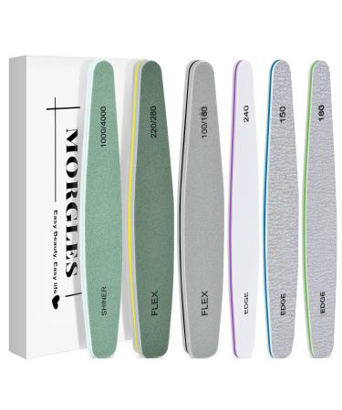 Nail Files, MORGLES Emery Boards Nail File Professional Grit Nail File Pack for Acrylic/Natural/Gel Nails (100/150/180/220/240/280/1000/4000 Grit) 6 Count (Pack of 1) - Buy Online on GoSupps.com