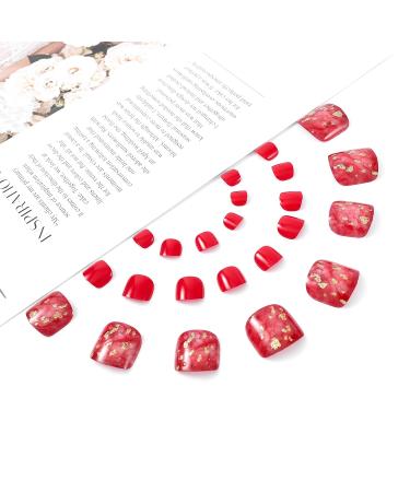 Brishow Artificial Toenails - 24pcs Acrylic Stick-On False Nails for Women & Girls | International Shipping Available - Buy Online on GoSupps.com