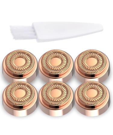 Facial Hair Remover Replacement Heads: Generation 2 Replacement heads for Finishing Touch Flawless Gen 2 For Women, Double Halo Painless and Smooth As Seen On TV, 18K Gold-Plated Rose Gold 6 Count Generation 2 Double Halo