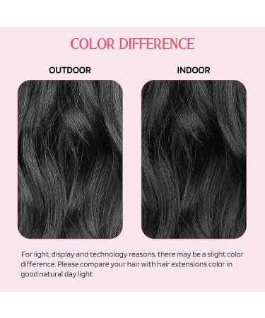 HOOJIH Invisible Wire Hair Extensions 12 Inch 90g Adjustable Headband Hairpiece for Women - Black Loose Wave - Buy Online on GoSupps.com