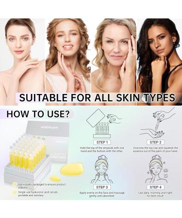 4D Hyaluronic Acid Serum with Collagen Oil Suspension Serums for Barrier Repair Facial Firming & Moisturizing Anti Aging Serum for Balance Oil & Water 30 Pcs Single-Use Vial for Sensitive Skin - Buy Online on GoSupps.com