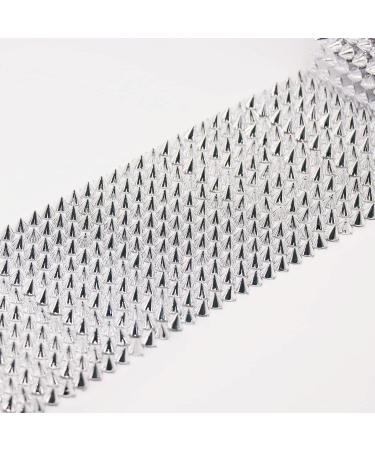 Jerler Sew Stitch on Spikes for Arts and Crafts Decoration - Silver Mesh Rivets Studs Beads Cone Spoke Trirr Punk Pock - 2 Yards - Buy Online on GoSupps.com