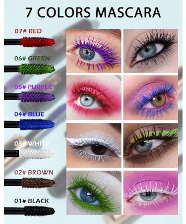 Red Mascara Waterproof Voluminous Colored Mascara Smudge-proof Color Tubing Mascara Volume and Length Longlasting Lengthening Fast Dry 5D Thick Fiber Cat Eye Mascara for Women Makeup Party Stage Use - Buy Online on GoSupps.com