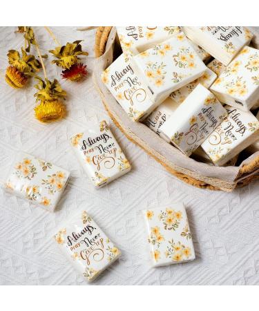 Always Pray Never Give Up Floral Pocket Tissues - 100 Pack | 3 Ply Mini Wedding Facial Tissues with Inspirational Sayings - Ideal for Travel, Parties, and Daily Use - Buy Online on GoSupps.com