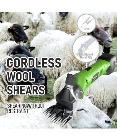thickvalley Cordless Sheep Shears 2500R/MIN Rechargeable Electric Wool Shears with 2 Lithium Batteries and Spare Blades Sheep Shears Grooming Tolls for Shaving Fur Wool in Sheep Goats Cattle Red - Buy Online on GoSupps.com