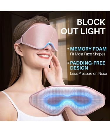 3D Contoured Sleep Mask for Women & Men Light Blocking Eye Mask with Adjustable Strap Perfect for Travel & Night Shift Pink - Buy Online on GoSupps.com