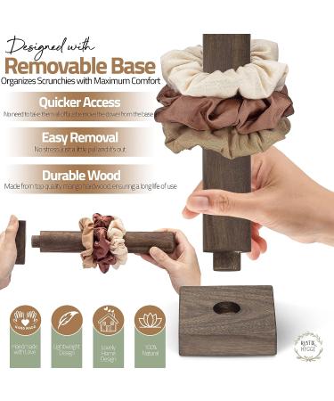 Rustik Hygge Wooden Scrunchie Holder Stand - Handmade Organizer for 100% Curbside Recyclable Scrunchies - Buy Online on GoSupps.com