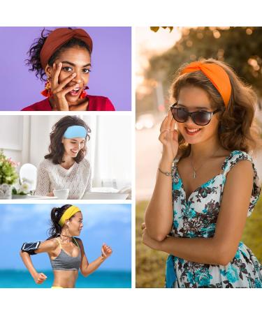 Feqo 18-Piece Elastic Headband Set for Women | Knotted Turban Hair Accessories | Yoga & Fitness | 18 Candy Colors - Buy Online on GoSupps.com