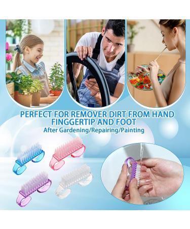 200 Pcs Handle Grip Nail Brush - Fingernail Cleaning Scrubber for Men Women - Pedicure Tool in 4 Colors - Buy Online on GoSupps.com