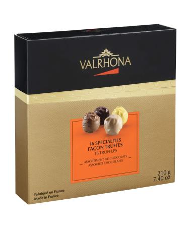 VALRHONA - 16 TRUFFLES SET - ASSORTMENT OF GOURMET FLAVORS - 210g