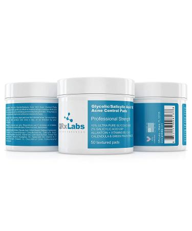 10% Glycolic/Salicylic Acid Acne Control Pads with Allantoin, Vitamins B5, C & E - Clear Skin Treatment - Buy Online on GoSupps.com