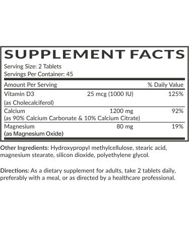 Futurebiotics Calcium 1200 MG Per Serving Sustained Release with Vitamin D3 1000 IU Per Serving Non-GMO 90 Vegetarian Tablets 90 Count (Pack of 1) - Buy Online on GoSupps.com