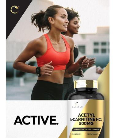 Carlyle Acetyl L-Carnitine HCL 500mg - 180 Count Non-GMO Gluten Free Supplement | International Shipping Available - Buy Online on GoSupps.com