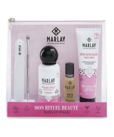 Marlay Cosmetics - Mon Rituel Beaut Kit - Women's Gift Box - Hand Cream Nail Lotion & Cuticle Oil - Manicure Care - Beauty Kit Gift Idea - Made in France