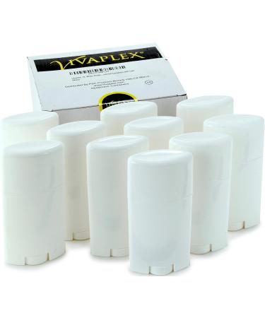 Vivaplex 10 White 2.5 oz Empty Deodorant Containers with Caps - Pack of 10 - Buy Online on GoSupps.com