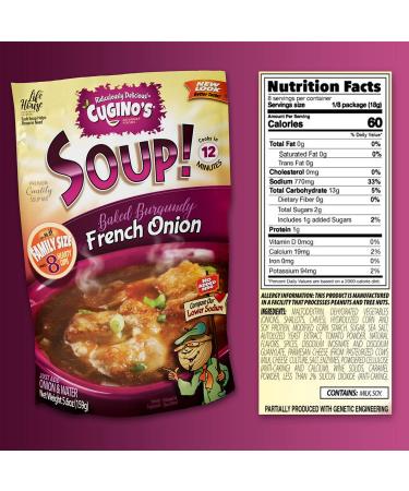 Cugino's French Onion Soup Mix 2 Pack - Traditional Baked Burgundy Flavor | Fresh Herbs & Spices | Cooks in 12 Minutes | Made in USA - Buy Online on GoSupps.com
