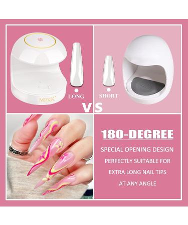 MEKK Mini UV Gel Nail Lamp 18W LCD Type-C Professional Nail Dryer - White - Buy Online on GoSupps.com