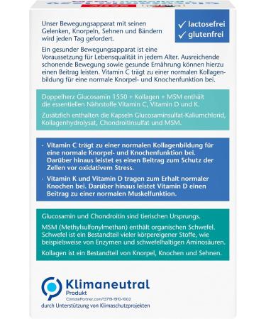 Double Heart Glucosamine 1550 + Collagen + MSM + Vitamin C - 100 Capsules for Healthy Cartilage & Normal Collagen Formation - International Shipping Available - Buy Online on GoSupps.com