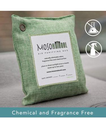 MOSO NATURAL Air Purifying Bag 200g (3 Pack) - Scent-Free Odor Eliminator for Cars, Closets, Bathrooms & Pet Areas - Premium Bamboo Charcoal Absorber (Green) - Buy Online on GoSupps.com