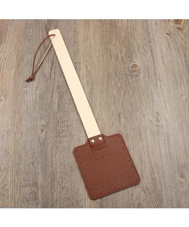 Kasituny Hanging Fly Swatter Faux Leather Dual-Sided Tool for Indoor Outdoor Use Lightweight Durable with Smooth Surface Great Home Gift Idea Brown - Buy Online on GoSupps.com