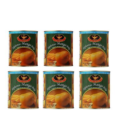 Deep Alphonso Mango Pulp - 850 Grams / 30 Oz. (Pack of 6)