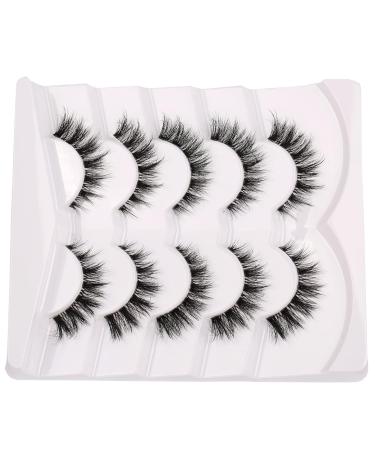 Gmagictobo 3D Faux Mink False Eyelashes - Natural Cat Eye Clear Band Lashes Fluffy & Wispy Volume 5 Pairs Multipack (6-13MM) - Enhance Your Look - Buy Online on GoSupps.com
