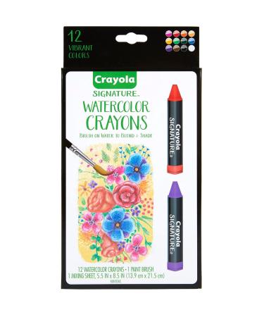 Crayola Signature Premium Watercolor Crayon Sticks & Paintbrush 12 Count Gift