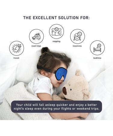 Kids Memory Foam 3D Contoured Sleep Mask - Blockout Light Eye Cover for Boys and Girls - Dark Blue - Buy Online on GoSupps.com