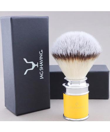 JAG Shaving Razor Brush - Synthetic Silver Spitz Hair for Men & Women - Yellow Shaving Cream Brush for Luxurious Foam - Buy Online on GoSupps.com