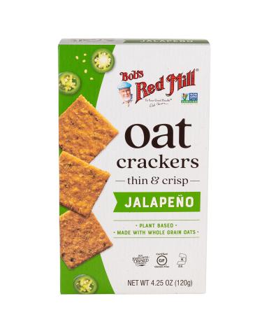 Bob's Red Mill Jalapeo Oat Crackers, One 4.25 oz. box 4.25 Ounce (Pack of 1)